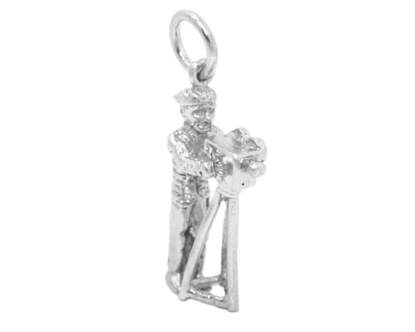 Camerman and Vintage Camera .925 Sterling Silver Pendant Charm