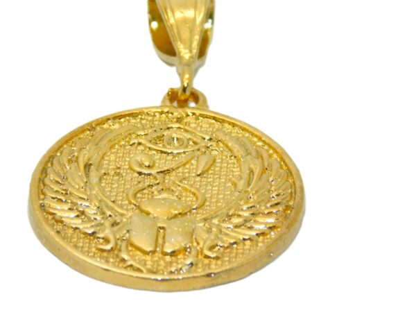 Egyptian Medalion 14K Yellow Gold Pendant Charm