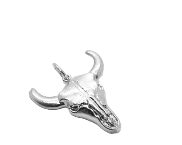 Cow Skull .925 Sterling Silver Pendant Charm