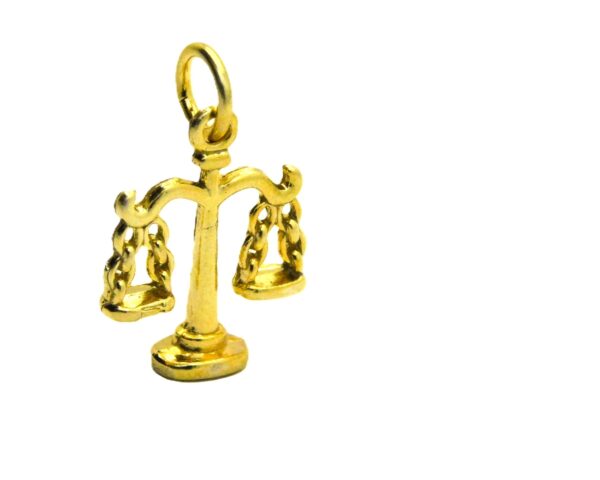 3D Balance 14K Yellow Gold Pendant Charm