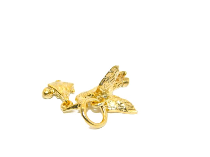 Stork w-Baby 14K Yellow Gold Pendant Charm - Image 3