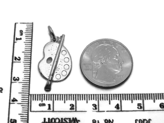 Paint Pallet .925 Sterling Silver Pendant Charm - Image 2
