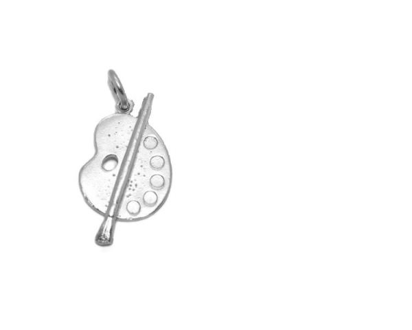 Paint Pallet .925 Sterling Silver Pendant Charm