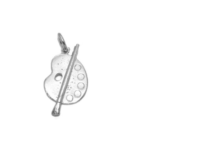 Paint Pallet .925 Sterling Silver Pendant Charm