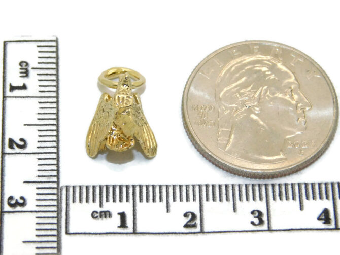 Mexican Eagle 14K Yellow Gold Pendant Charm - Image 2