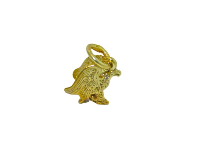 Mexican Eagle 14K Yellow Gold Pendant Charm - Image 3