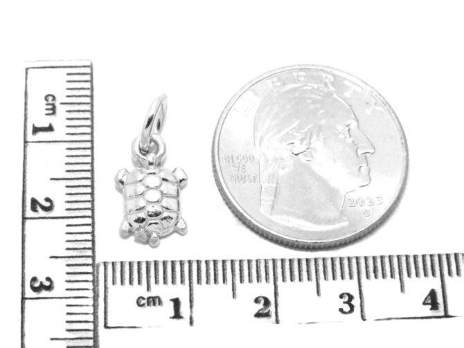Turtle #5 .925 Sterling Silver Pendant Charm - Image 2