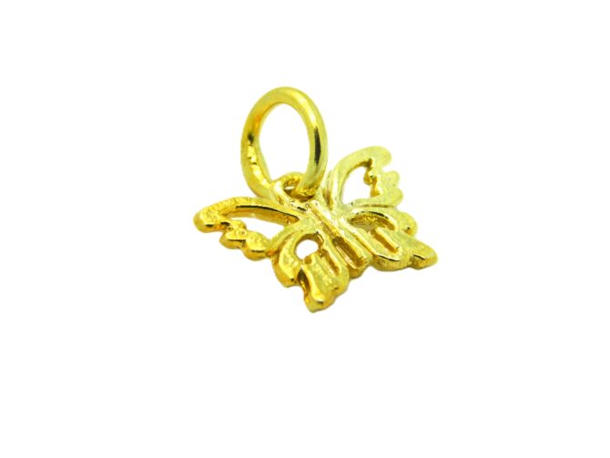 Butterfly #12 14K Yellow Gold Pendant Charm - Image 3