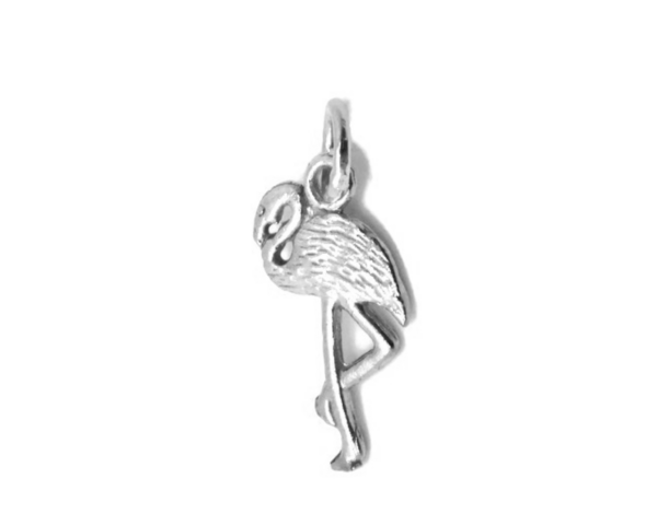 .925 Flamingo Sterling Silver Pendant Charm