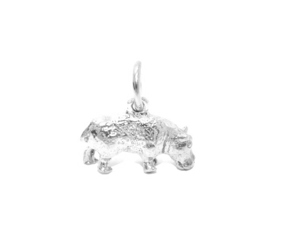 Hippopotamus .925 Sterling Silver Pendant Charm