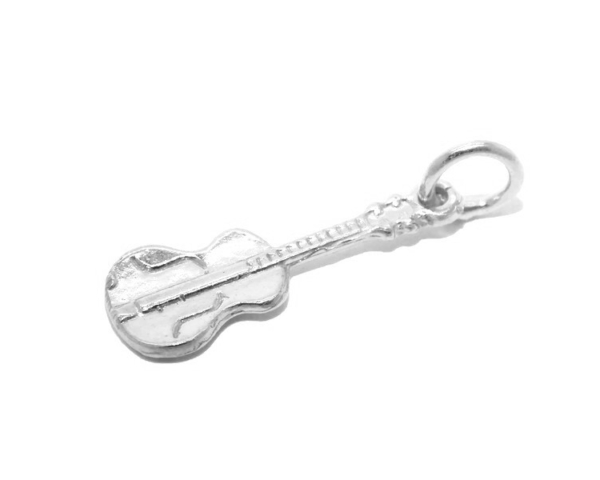 .925 Violin Sterling Silver Pendant Charm