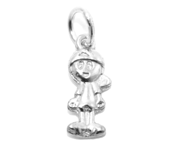 3D Boy .925 Sterling Silver Pendant Charm