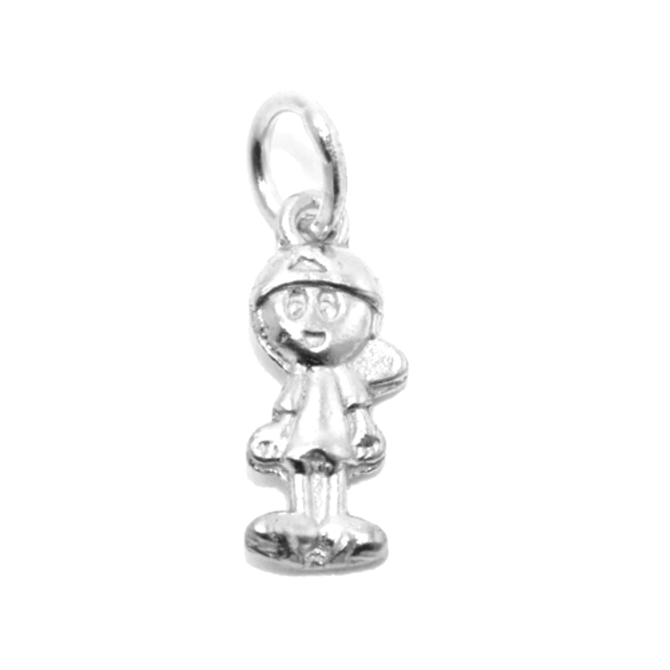 3D Boy .925 Sterling Silver Pendant Charm
