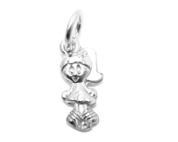 3D Girl .925 Sterling Silver Pendant Charm