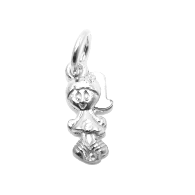 3D Girl .925 Sterling Silver Pendant Charm