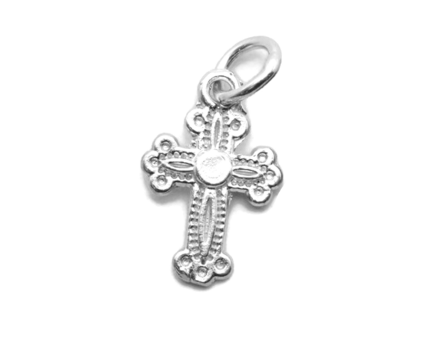.925 Cross with Cute Pattern Sterling Silver