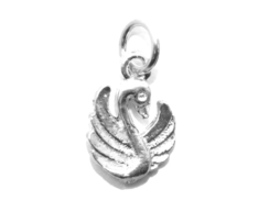 .925 Cute Swan Sterling Silver Pendant Charm