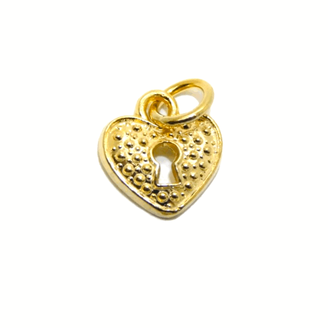 14K Heart Locket Yellow Gold Pendant Charm