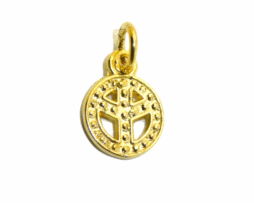 14K Peace Sign (Small) Yellow Gold Pendant Charm