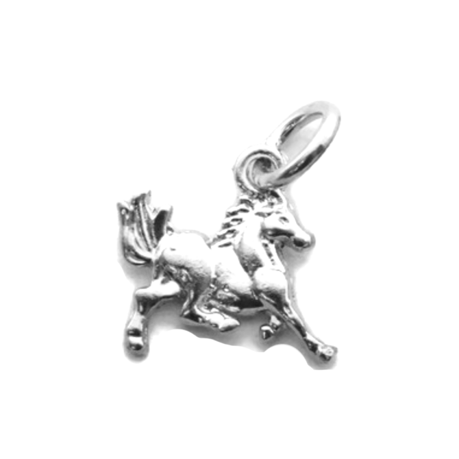 .92 Horse Running Sterling Silver Pendant Charm