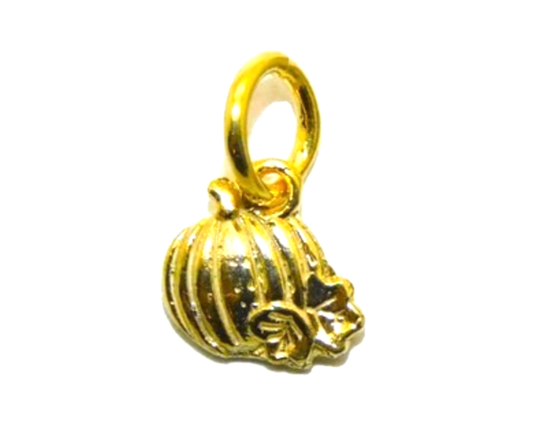 14K Pumpkin (Tiny) Yellow Gold Pendant Charm