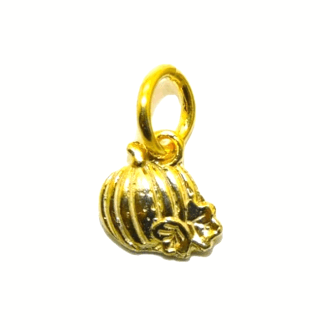 14K Pumpkin (Tiny) Yellow Gold Pendant Charm