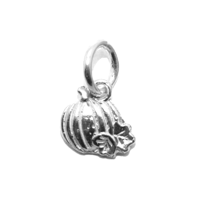 .925 Pumpkin (Tiny) Sterling Silver Pendant Charm