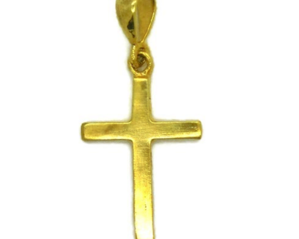 14K Plain Cross Yellow Gold Pendant Charm