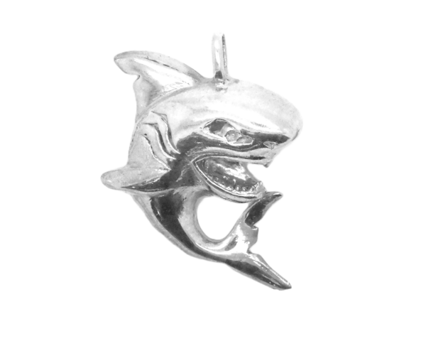 .925 X-Large Shark Sterling Silver Pendant Charm