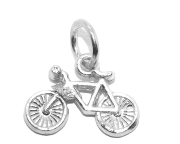 .925 Bicycle #6 Sterling Silver Pendant Charm