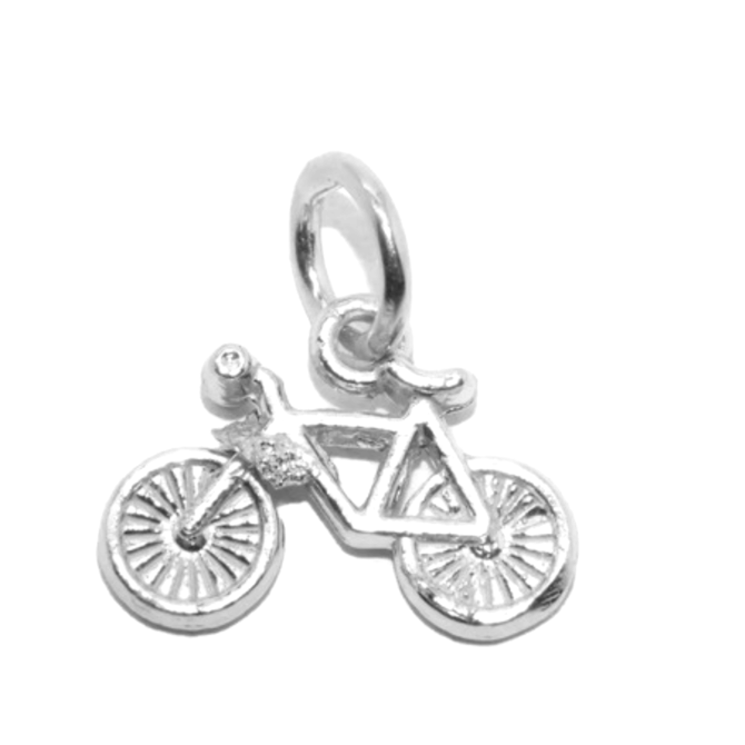 .925 Bicycle #6 Sterling Silver Pendant Charm