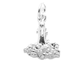 .925 Christmas Candle Sterling Silver Pendant Charm