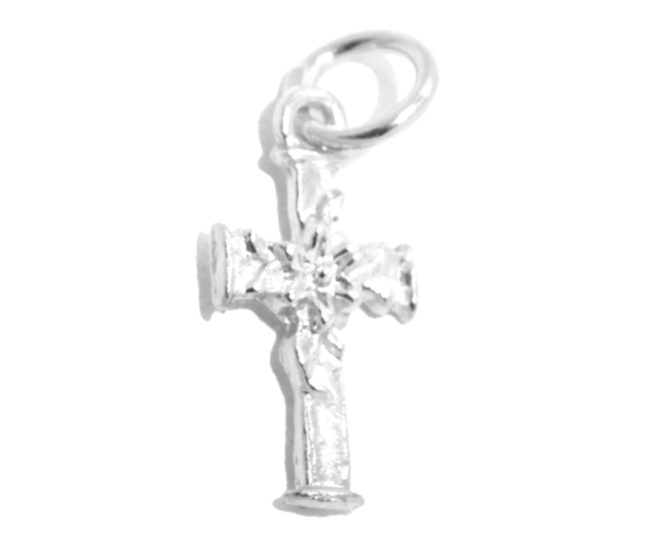 .925 Christmas Cross Sterling Silver Pendant Charm