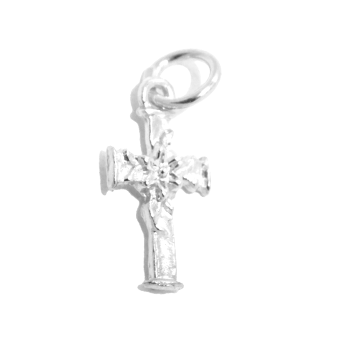 .925 Christmas Cross Sterling Silver Pendant Charm