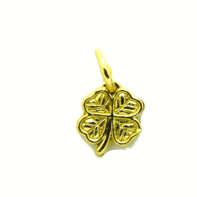 14K Clover Yellow Gold Pendant Charm