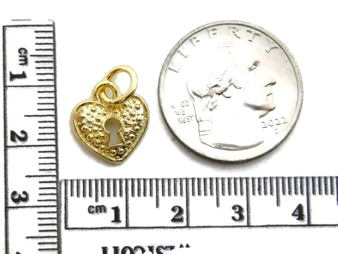 14K Heart Locket Yellow Gold Pendant Charm - Image 2