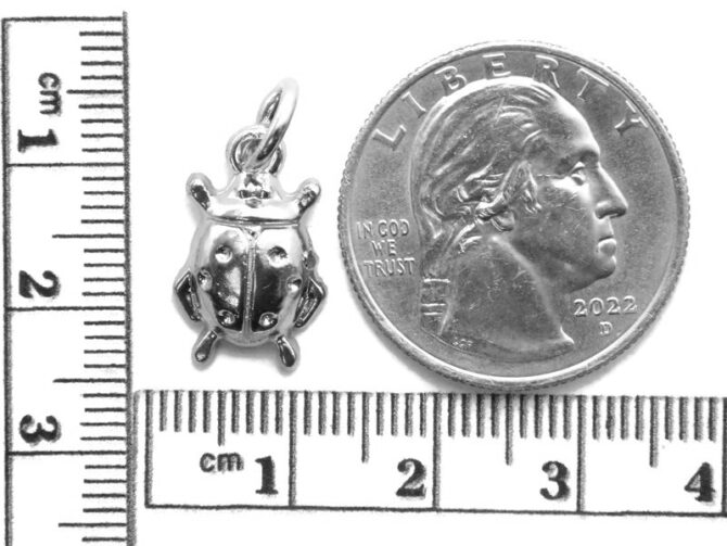 .925 Lady Bug Sterling Silver Pendant Charm - Image 2