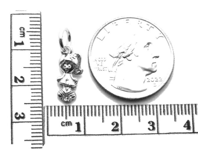 3D Girl .925 Sterling Silver Pendant Charm - Image 2