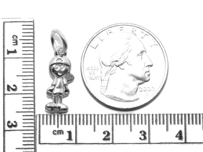 3D Boy .925 Sterling Silver Pendant Charm - Image 2
