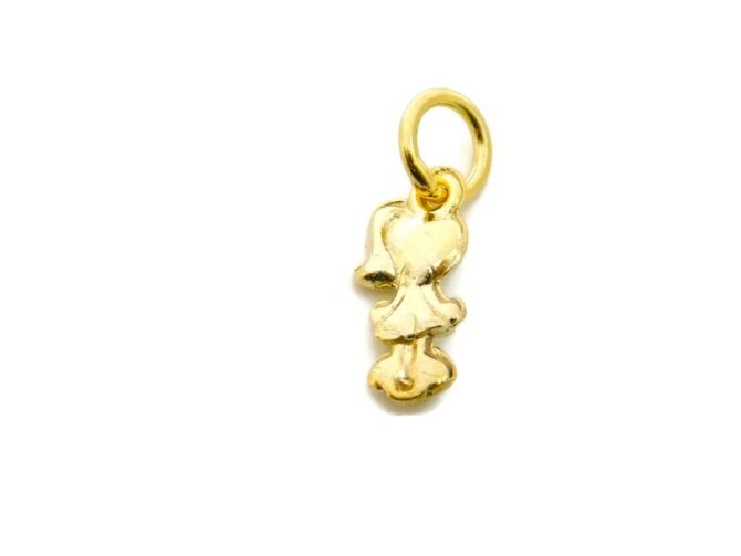 14K 3D Girl Yellow Gold Pendant Charm - Image 3