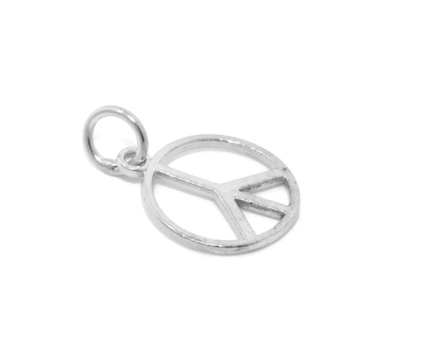 .925 Peace Sign (Large) Sterling Silver Pendant Charm