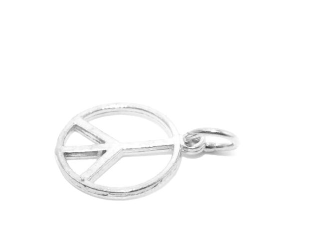 .925 Peace Sign (Large) Sterling Silver Pendant Charm - Image 3