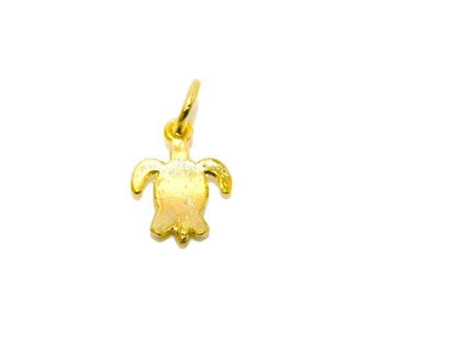 14K Turtle Yellow Gold Pendant Charm - Image 3