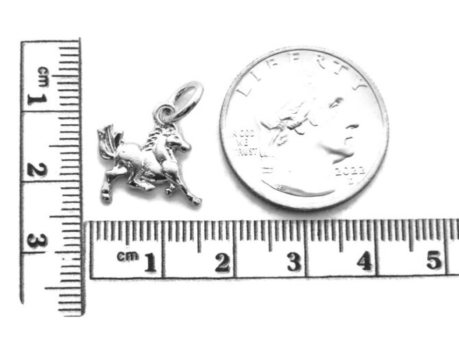 .92 Horse Running Sterling Silver Pendant Charm - Image 2