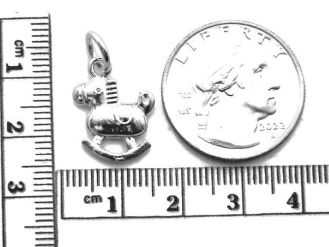 .925 Rocking Horse Sterling Silver Pendant Charm - Image 2