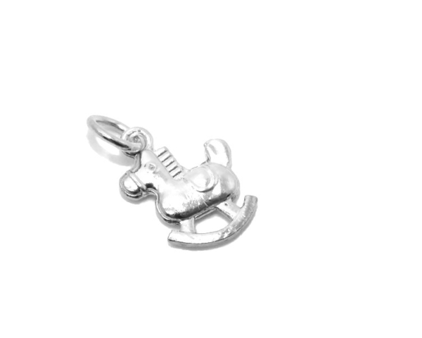 .925 Rocking Horse Sterling Silver Pendant Charm