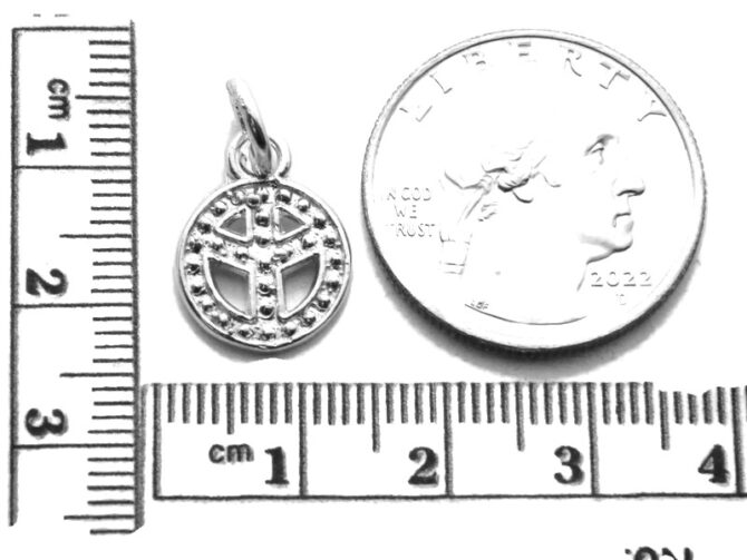 .925 Peace Sign (Small) Sterling Silver Pendant Charm - Image 2