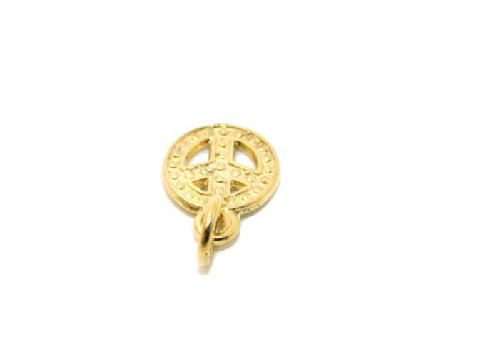 14K Peace Sign (Small) Yellow Gold Pendant Charm - Image 3
