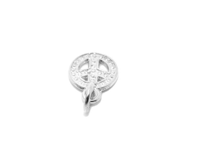 .925 Peace Sign (Small) Sterling Silver Pendant Charm - Image 3