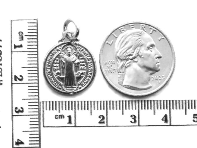 .925 St. Benedict Sterling Silver Pendant Charm - Image 2